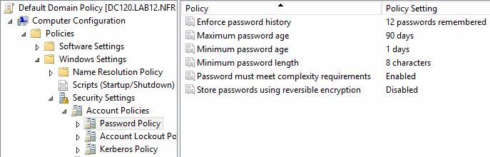 Windows Server 2012 R2 Active Directory Password Policy with complexity option